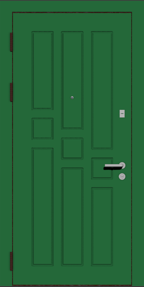 Металлическая входная дверь с отделкой эмаль зеленая